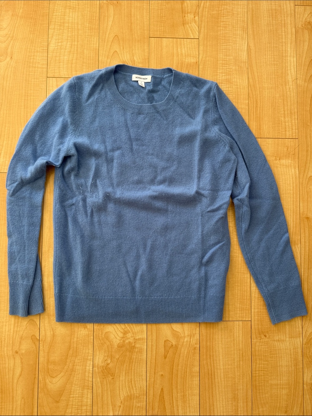 Nordstrom cashmere Women's Blue Crewneck Sweater